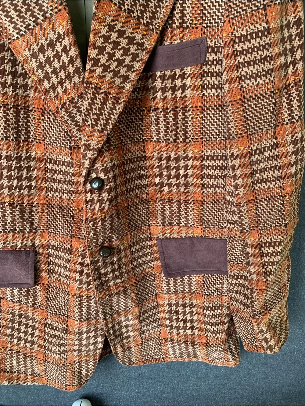 Vintage 60s 70s Men's Houndstooth Blazer Jacket His Sportswear Brand Tag